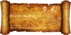 Voith András névjegykártya